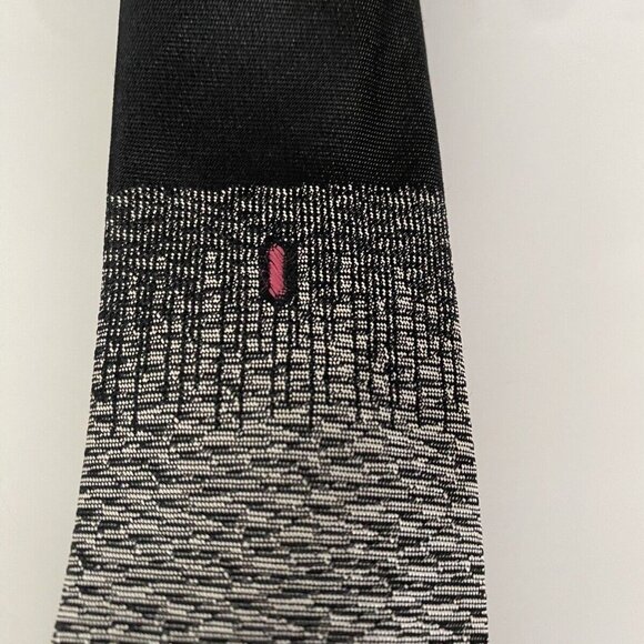 Vintage Superba Black Silver Gray Skinny Tie‎ Necktie 2.5" Rockabilly 1950'-60's - Picture 4 of 16